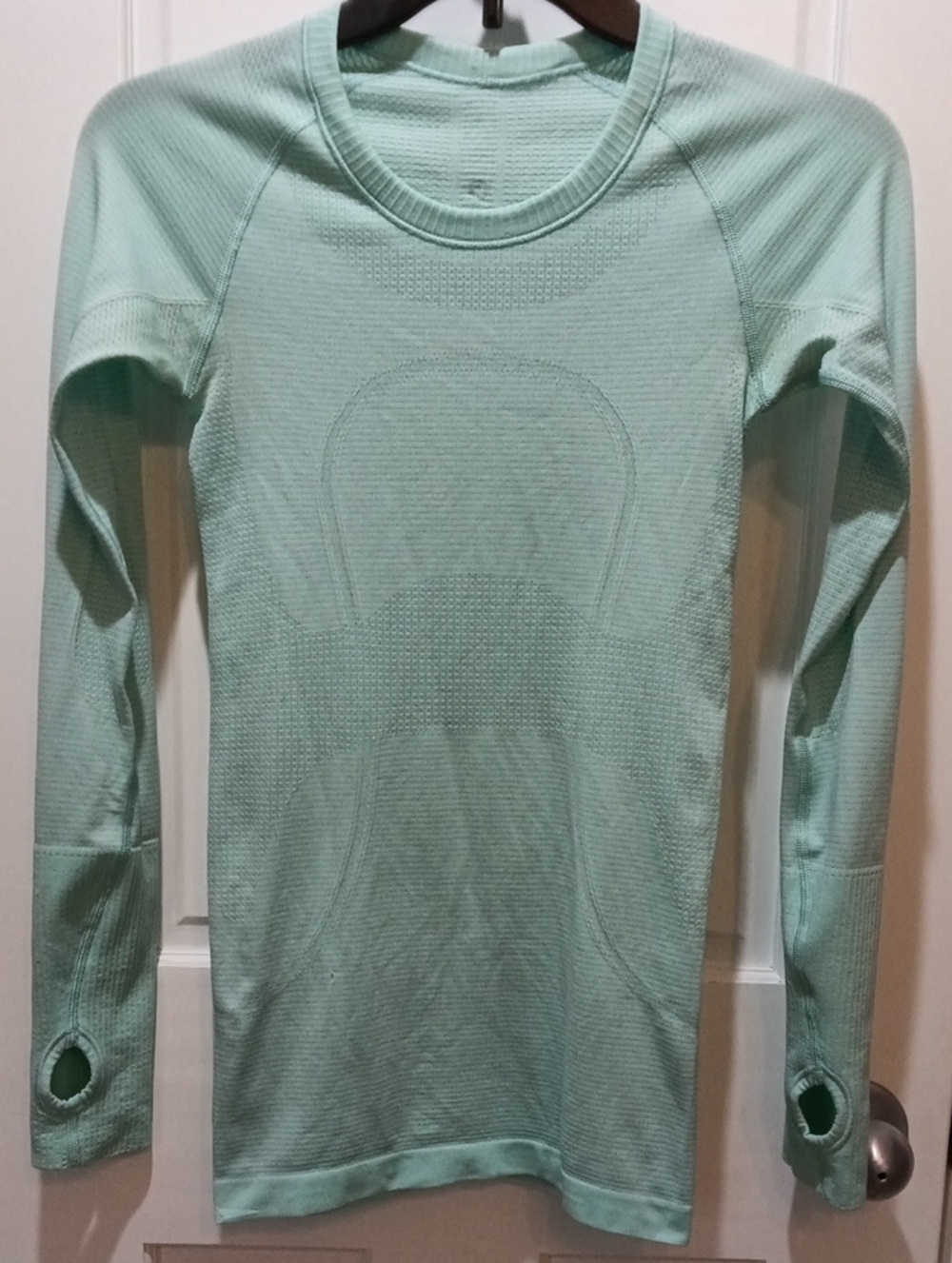 Lululemon Mint Green Long Sleeve Seamless Athletic Top